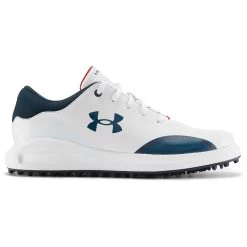 Under Armour Kids White And Navy Blue Colour Block Draw Sport Junior Golf Shoes