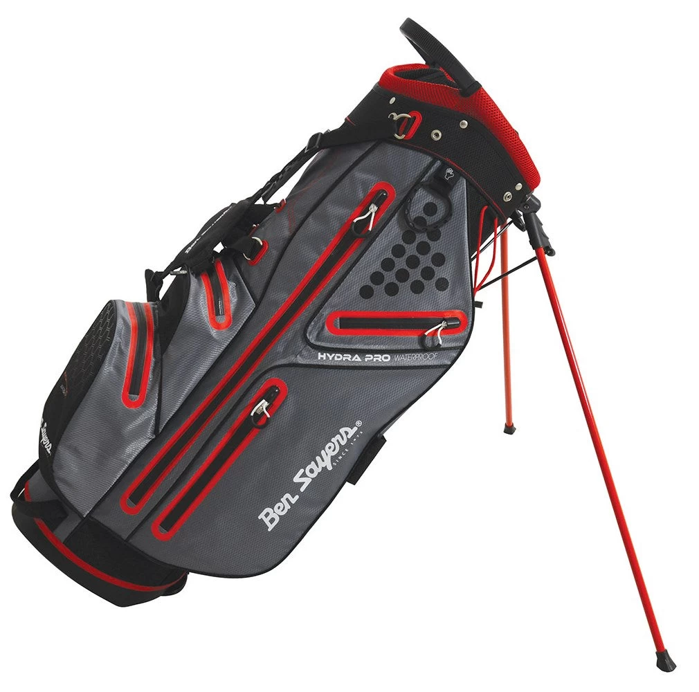 Ben Sayers Hydra Pro Waterproof Stand Bag - Grey/Red 3 Ben Sayers Hydra Pro Waterproof Stand Bag - Grey/Red