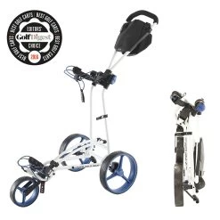 Big Max Autofold FF 3-Wheel Push Trolley - White/Cobalt -GOLF PRO SHOP big max autofold ff 3 wheel push trolley whitecobalt 3