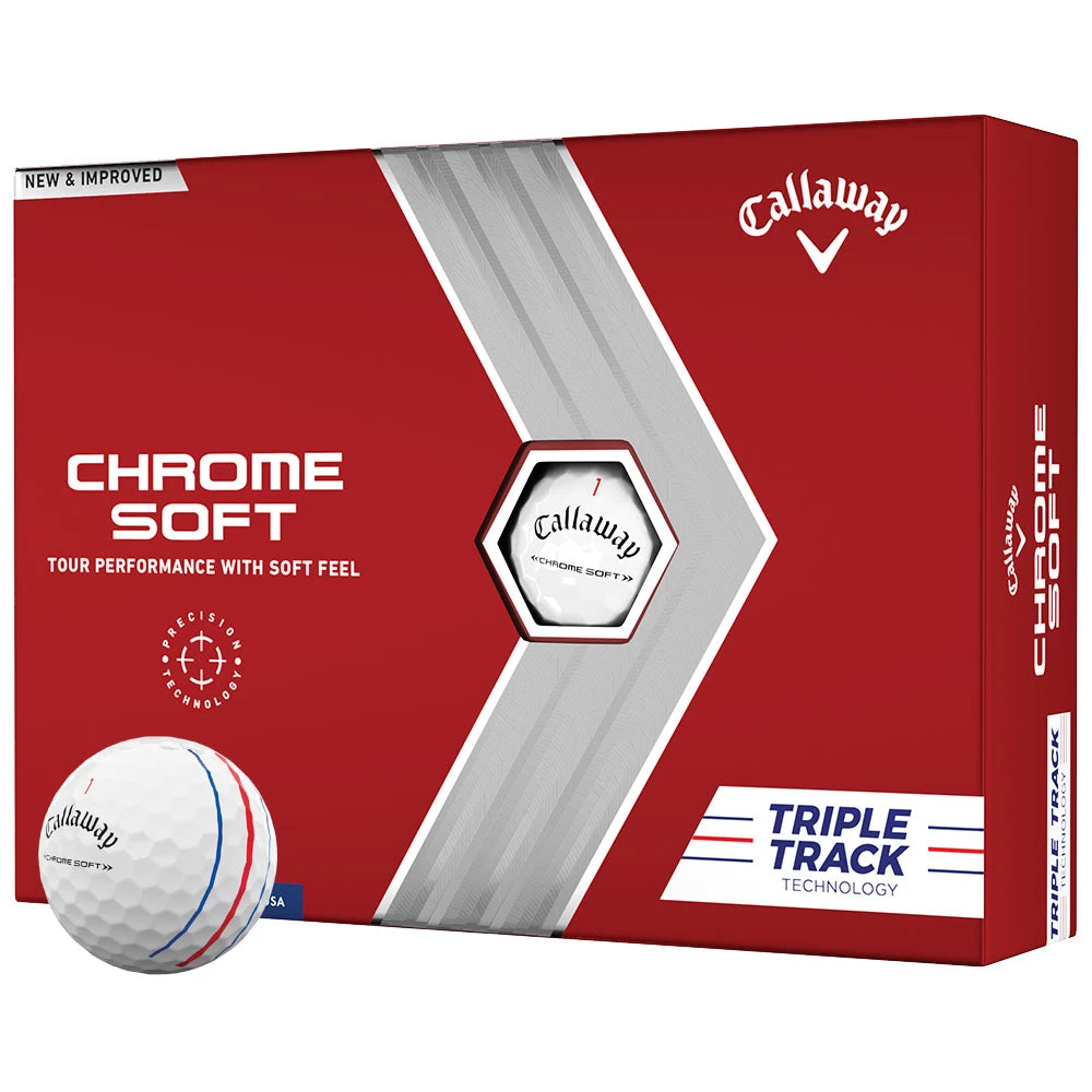 Callaway Chrome Soft Triple Track Golf Balls - White - 12 Pack 2 Callaway Chrome Soft Triple Track Golf Balls - White - 12 Pack