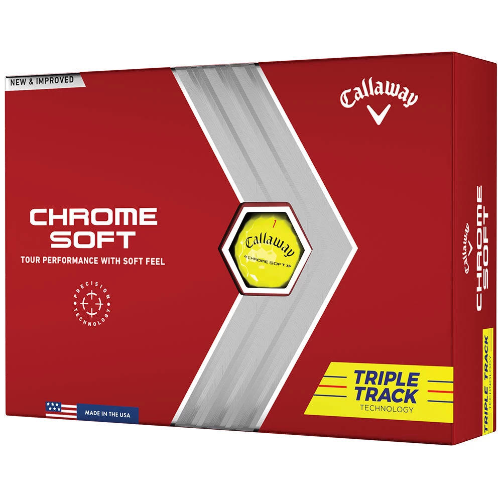 Callaway Chrome Soft Triple Track Golf Balls - Yellow - 12 Pack 5 Callaway Chrome Soft Triple Track Golf Balls - Yellow - 12 Pack - Image 3