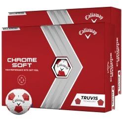 Callaway Chrome Soft Truvis Golf Balls - Red - Double Dozen
