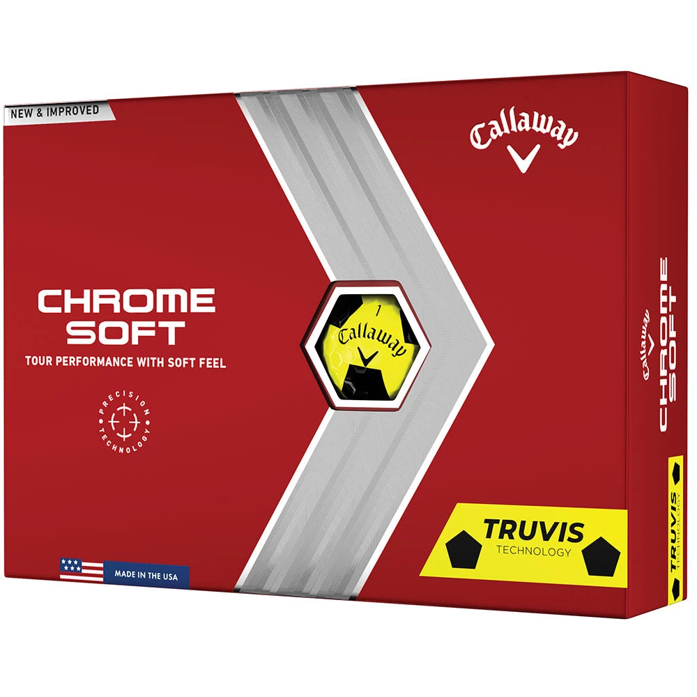 Callaway Chrome Soft Truvis Golf Balls - Yellow/Black - Double Dozen 7 Callaway Chrome Soft Truvis Golf Balls - Yellow/Black - Double Dozen - Image 5