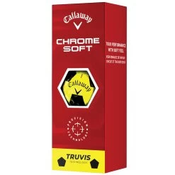 Callaway Chrome Soft Truvis Golf Balls - Yellow/Black - 12 Pack -GOLF PRO SHOP chrome soft truvis yellow black 5