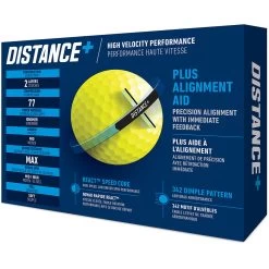 TaylorMade Distance+ Golf Balls - Yellow - 12 Pack -GOLF PRO SHOP distance yellow 2