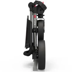 PowaKaddy DLX-Lite FF 3-Wheel Push Trolley - Gunmetal/Red Trim -GOLF PRO SHOP dlx lite red 3