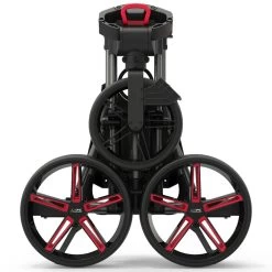 PowaKaddy DLX-Lite FF 3-Wheel Push Trolley - Gunmetal/Red Trim -GOLF PRO SHOP dlx lite red 6