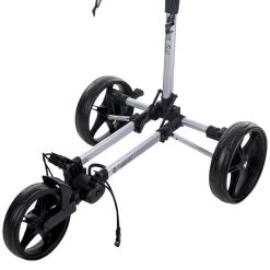 Fastfold Slim 3-Wheel Push Trolley - Silver/Black -GOLF PRO SHOP fastfold slim 3 wheel push trolley silver black 4