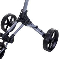 Fastfold Square 3-Wheel Push Trolley - Grey/Black -GOLF PRO SHOP fastfold square 3 wheel push trolley greyblack 3