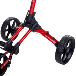 Fastfold Square 3-Wheel Push Trolley - Red/Black -GOLF PRO SHOP fastfold square 3 wheel push trolley redblack 3
