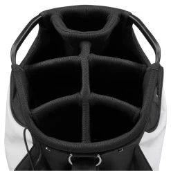 Mizuno Light Weight 7-Way Cart Bag - White/Black -GOLF PRO SHOP mizuno light weight cart bag 7 way black white 5