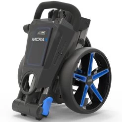 PowaKaddy Micra 3-Wheel Push Trolley - Gunmetal/Blue -GOLF PRO SHOP powakaddy micra blue 3