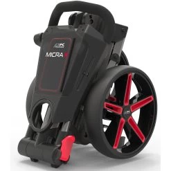 PowaKaddy Micra 3-Wheel Push Trolley - Gunmetal/Red -GOLF PRO SHOP powakaddy micra red 2
