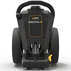 PowaKaddy Micra 3-Wheel Push Trolley - Gunmetal/Yellow -GOLF PRO SHOP powakaddy micra yellow 1