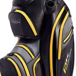 PowaKaddy Premium-Tech Cart Bag - Black/Gun Metal/Yellow -GOLF PRO SHOP powakaddy premium tech cart bag black gun metal yellow 5