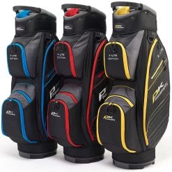 PowaKaddy X-Lite Edition Cart Bag - Black/Gun Metal/Red -GOLF PRO SHOP powakaddy x lite edition cart bag base 2 1