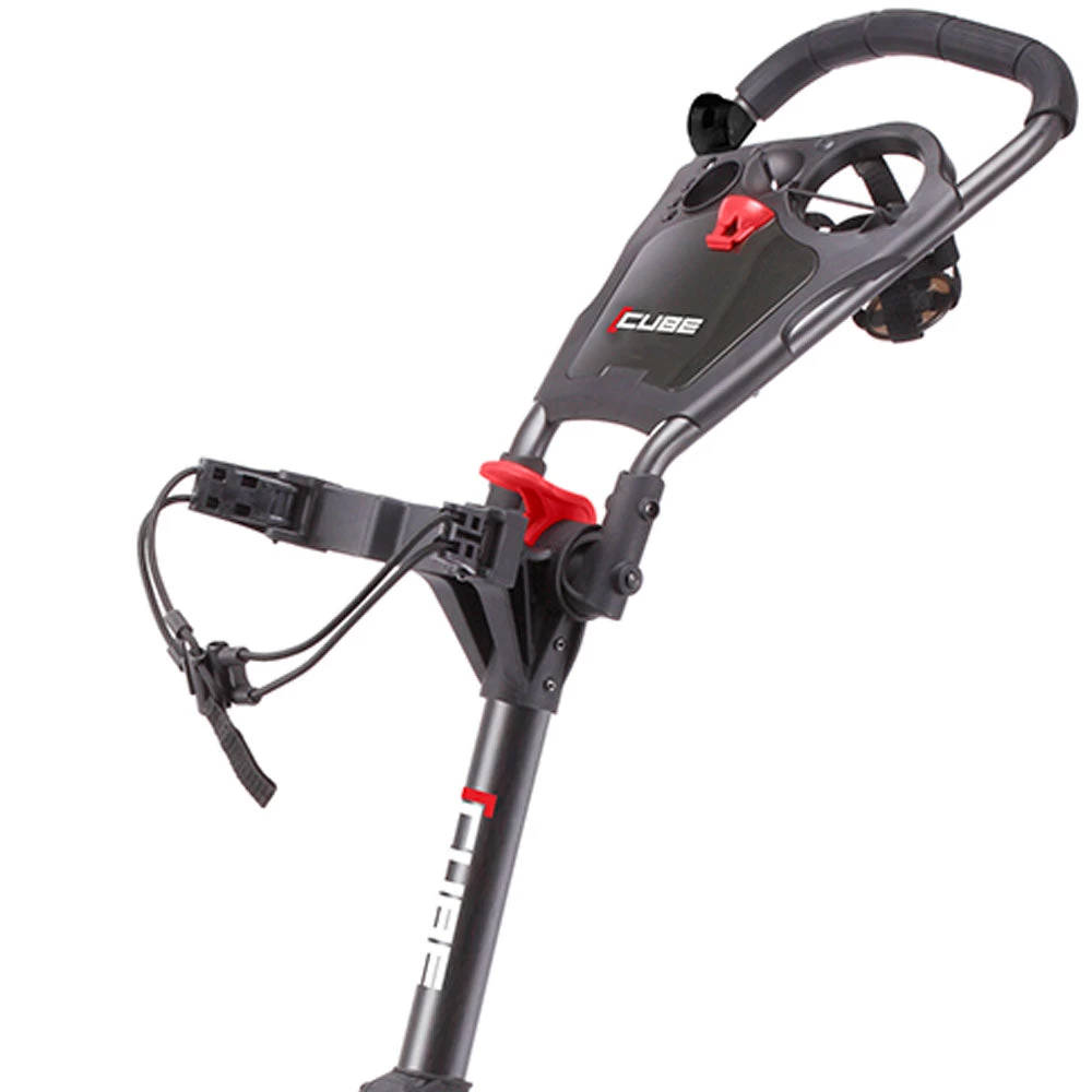 SkyMax Cube 3 3-Wheel Push Trolley - Charcoal/Red 4 SkyMax Cube 3 3-Wheel Push Trolley - Charcoal/Red - Image 2