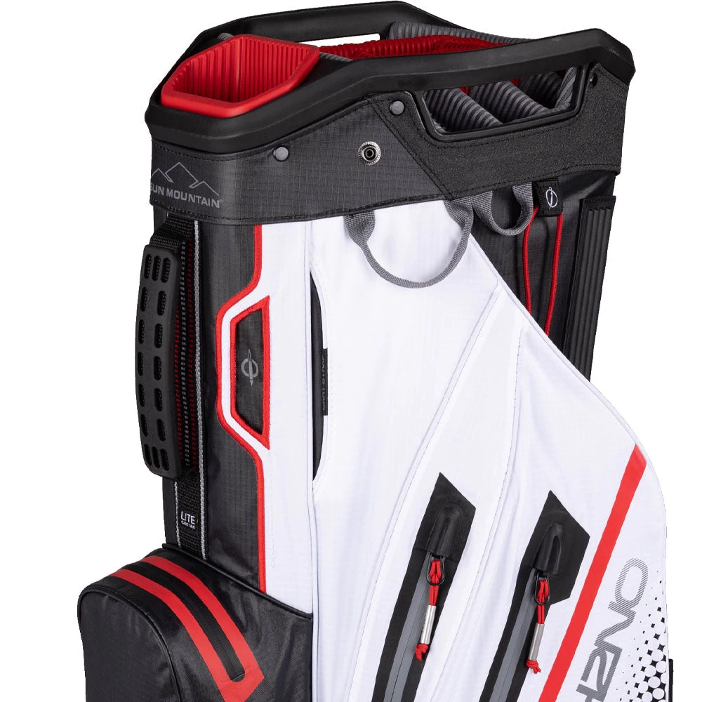Sun Mountain H2NO Lite Waterproof Cart Bag - Black/White/Red 5 Sun Mountain H2NO Lite Waterproof Cart Bag - Black/White/Red - Image 3