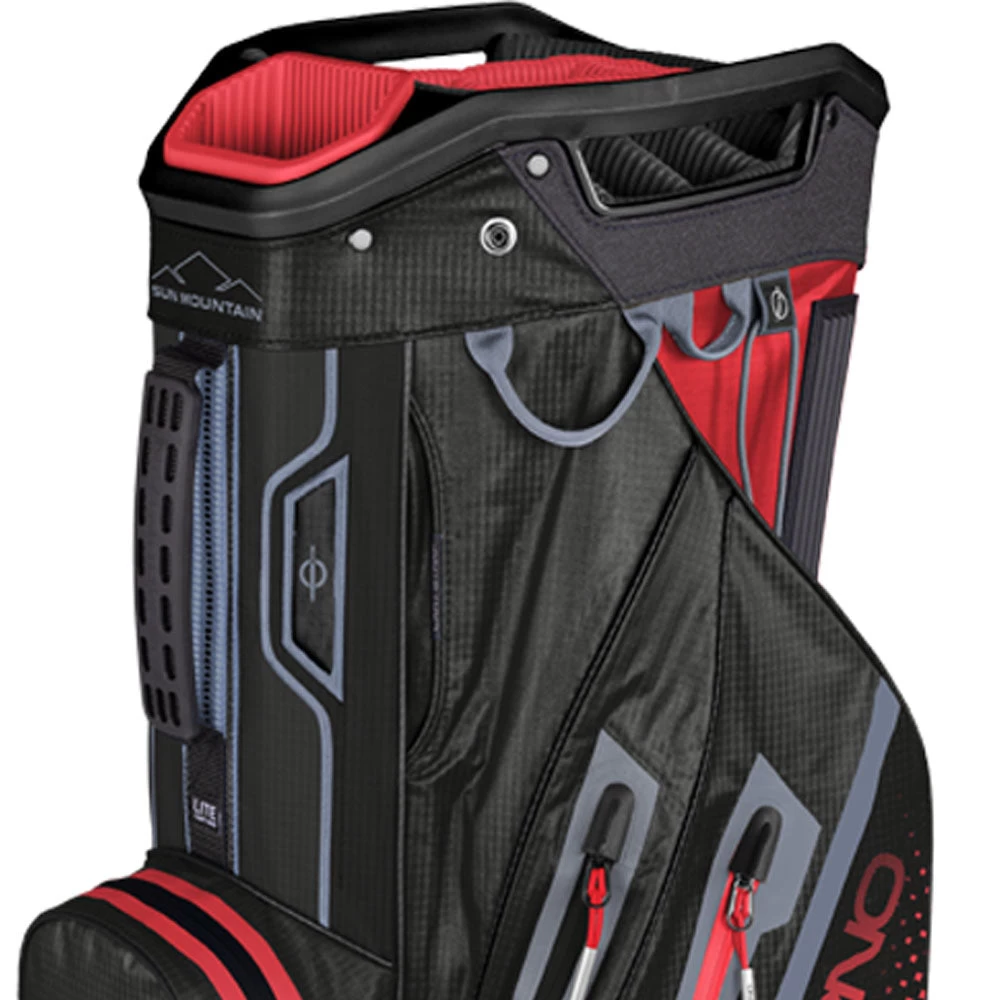 Sun Mountain H2NO Lite Waterproof Cart Bag - Coral/Black/Cadet - Image 2
