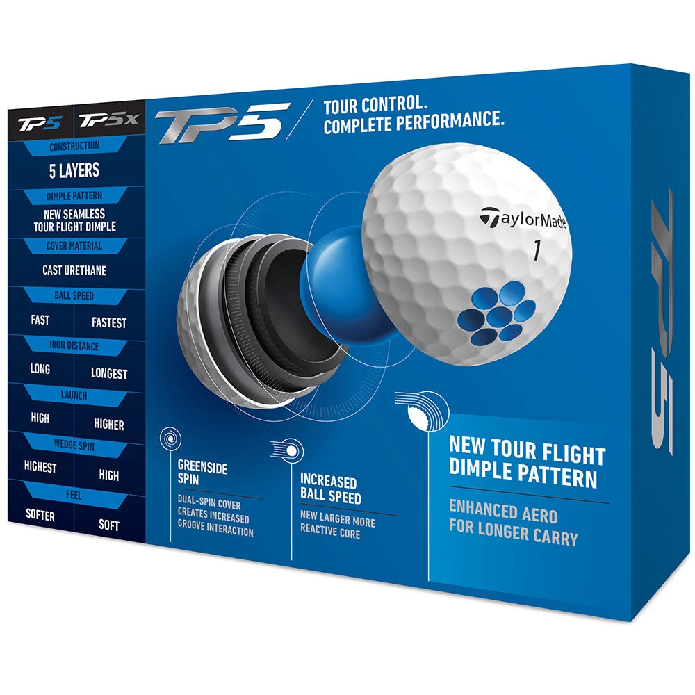TaylorMade TP5 Golf Balls - White - 12 Pack 6 TaylorMade TP5 Golf Balls - White - 12 Pack - Image 4