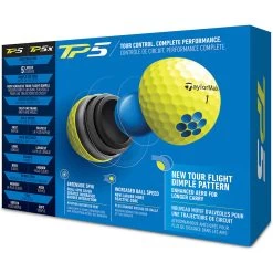 TaylorMade TP5 Golf Balls - Yellow - 12 Pack -GOLF PRO SHOP tp5 yellow 1 1